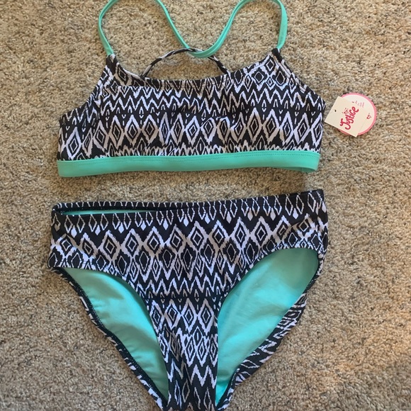 Justice Girls 2 piece Bathing Suit - Picture 1 of 6